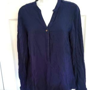 FAUX leather Detail Blouse size M